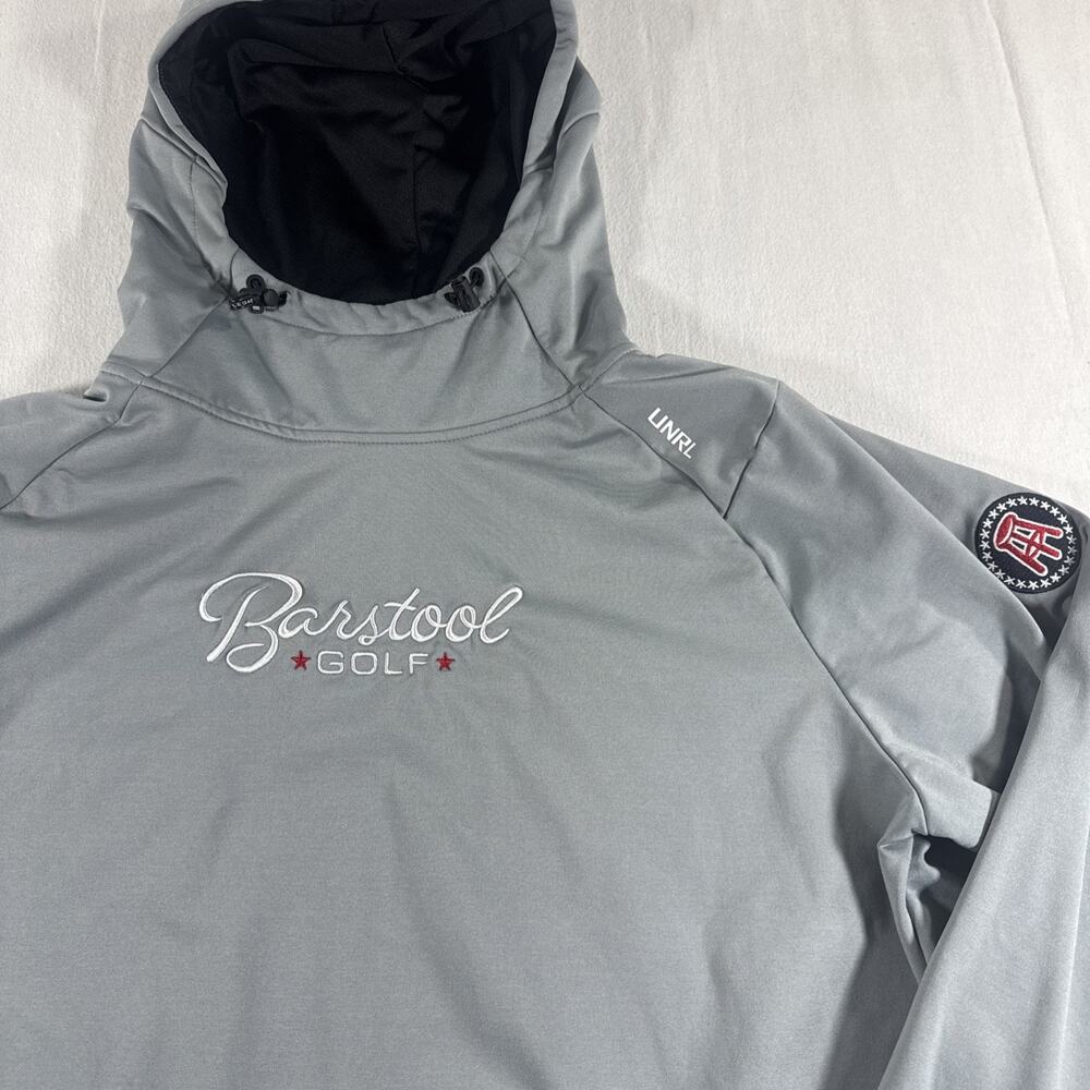 UNRL Barstool Golf Hoodie Men's XL Gray Performance Pullover Fleece Logo